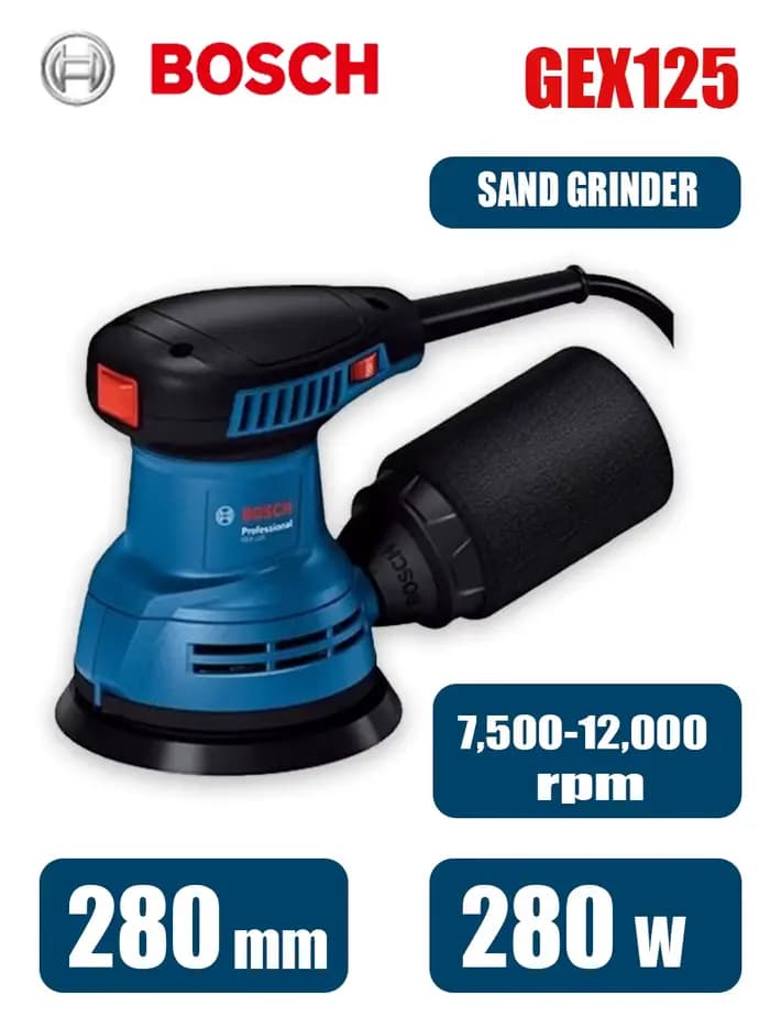 Ponceuse orbitale Bosch GEX125 280W 125mm à vitesse variable