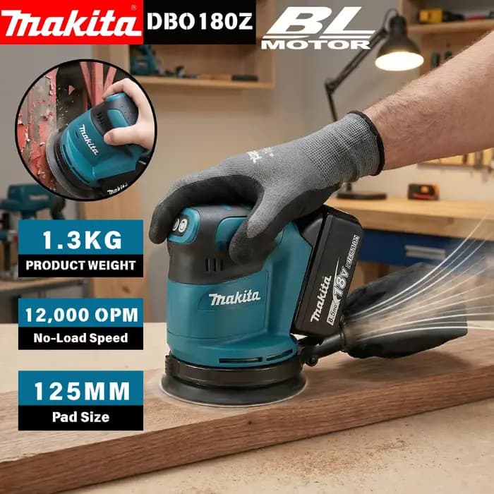 Ponceuse orbitale aléatoire sans fil Makita 18V sans balais