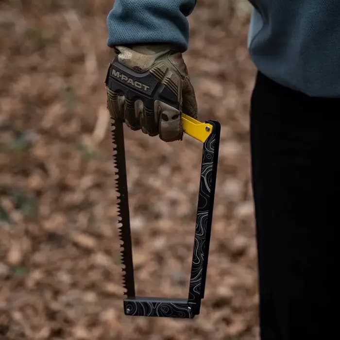 Scie pliante en alliage d'aluminium avec sac de rangement, scie à main pour arbre de coupe, outil de survie multifonctionnel pour randonnée en plein air et Camping