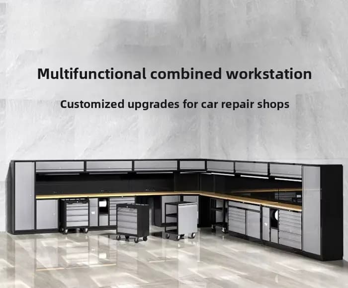 Armoire à outils combinée multifonctionnelle avec roulettes pour les postes de travail de réparation automobile