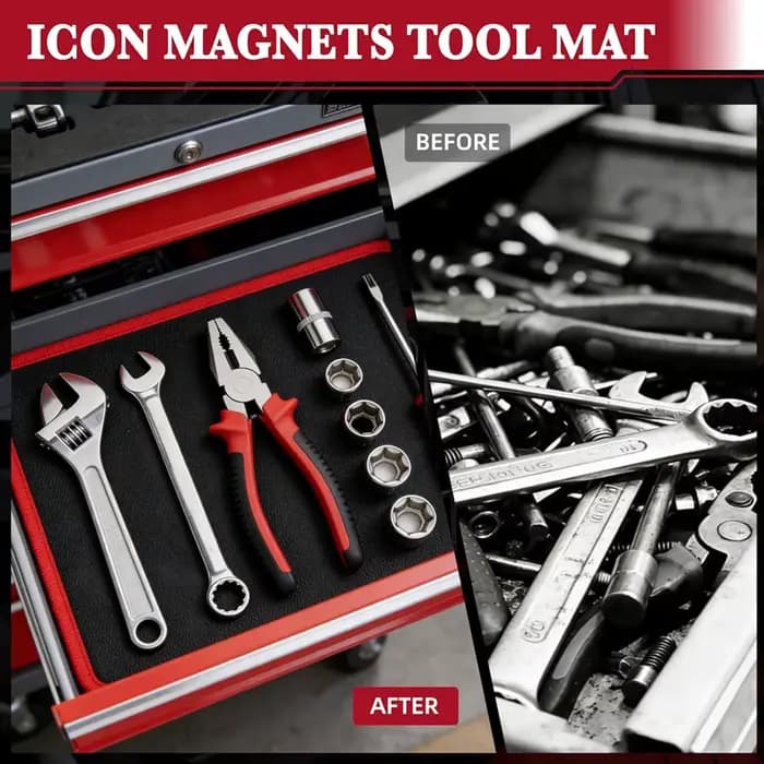 Ensemble de 3 tapis magnétiques flexibles pour outils