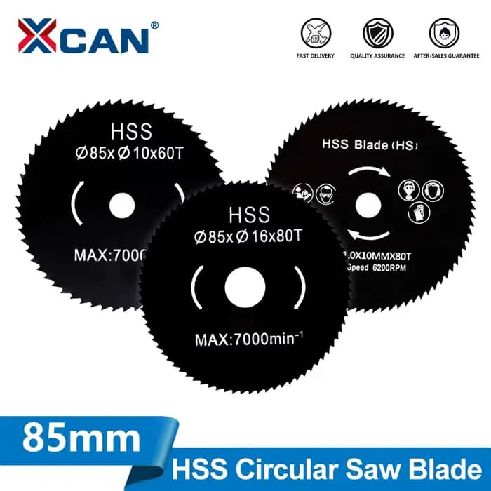 XCAN 1pc 85mm HSS lame de scie 44T/60T/72T/80T Mini