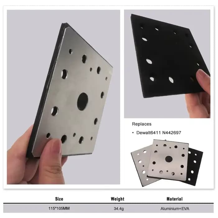 2 Pack 105*115mm N442697 Remplacement Ponceuse Pad Support Plaque Assemblage pour DWE6411 DWE6411-AR DWE6411-B2 FEUILLE ORBITAL SANDER