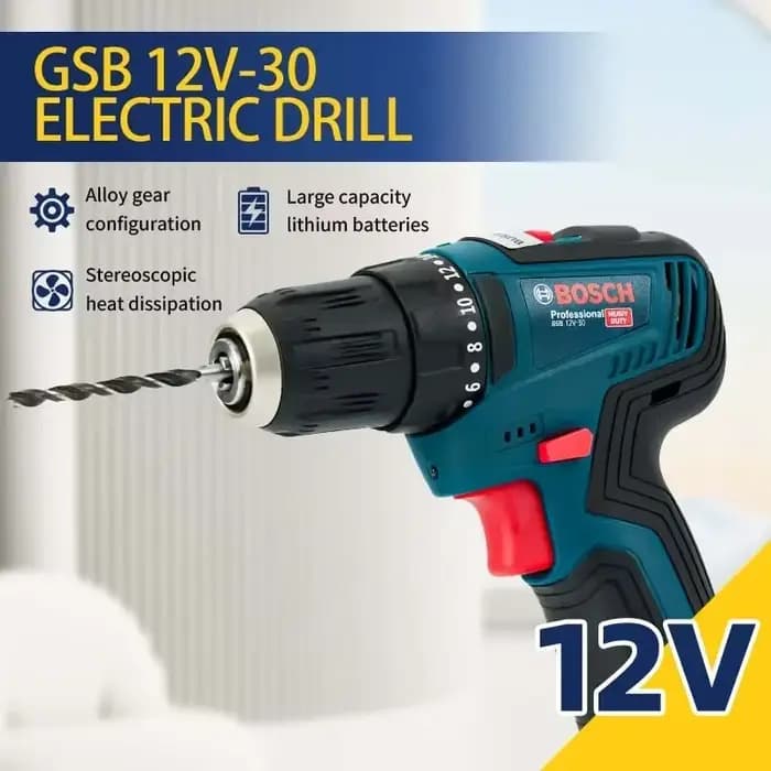 Perceuse électrique professionnelle Bosch-GSB-12-V30