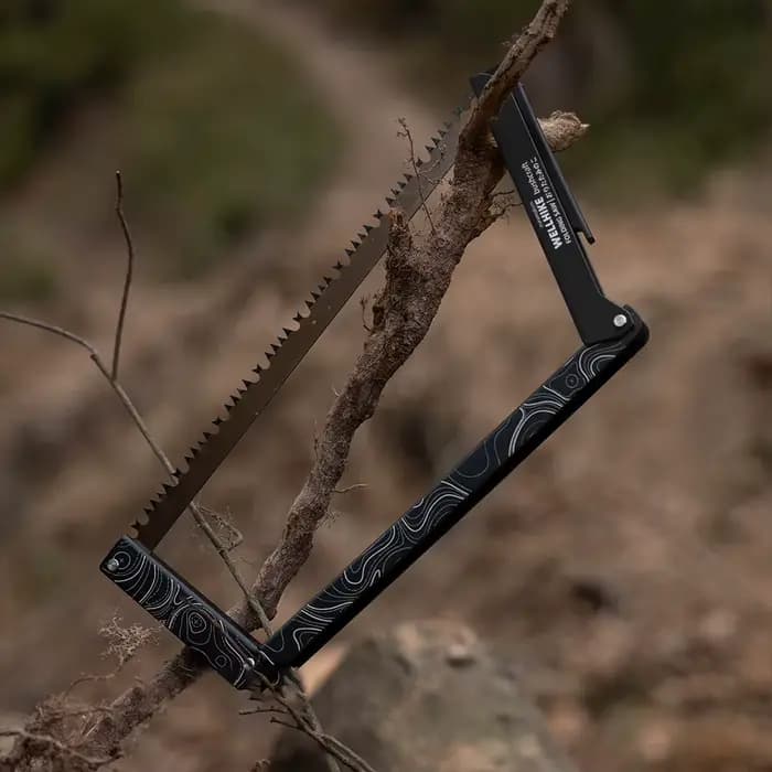 Scie pliante en alliage d'aluminium avec sac de rangement, scie à main pour arbre de coupe, outil de survie multifonctionnel pour randonnée en plein air et Camping