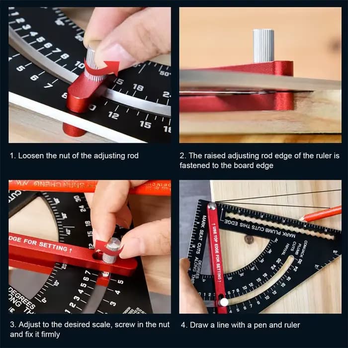 Règle triangulaire de menuiserie de 7 pouces