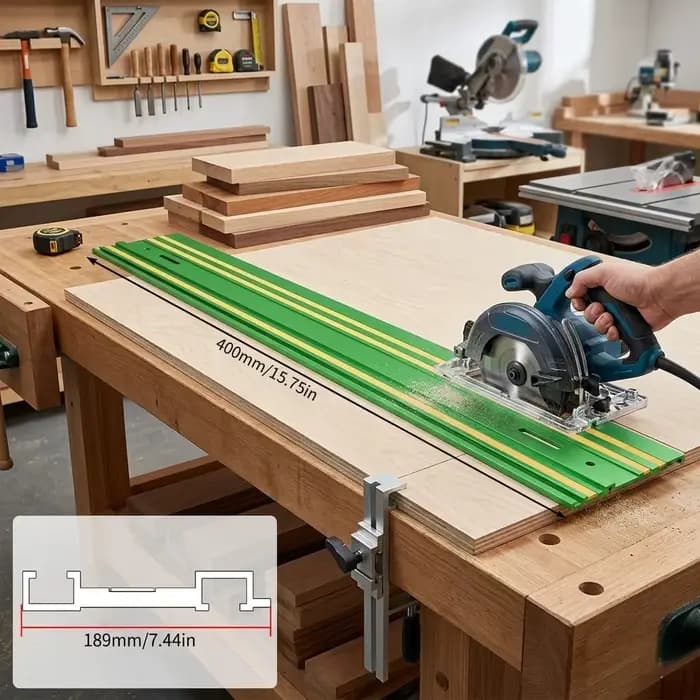 Rail de guidage en aluminium de 400 mm pour scie circulaire - Système