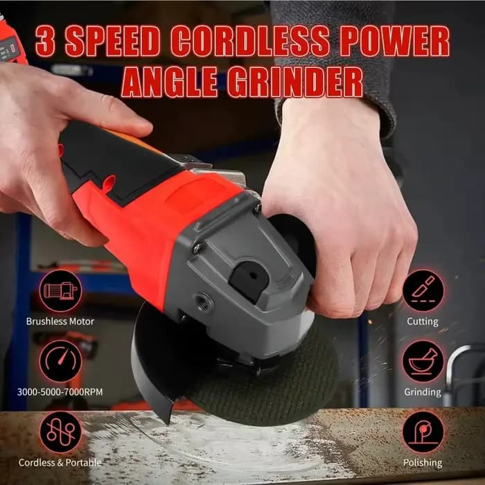 Convient pour Milwaukee 18V batterie meuleuse d'angle sans brosse 3 vitesses 100/125mm électrique sans fil polissage Machine de découpe M14