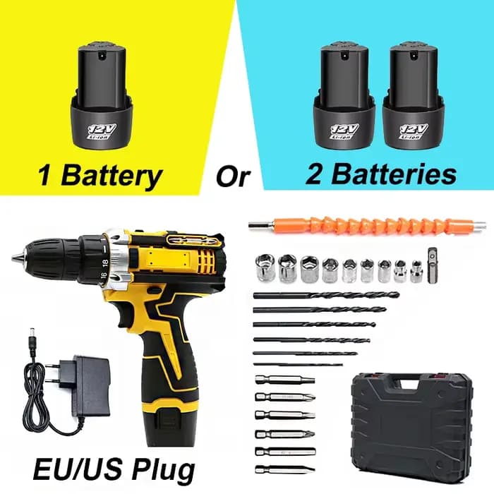 Perceuse électrique au Lithium 1 ou 2 Batteries