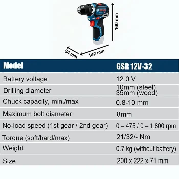 Perceuse-visseuse à main Bosch GSR 12V-32