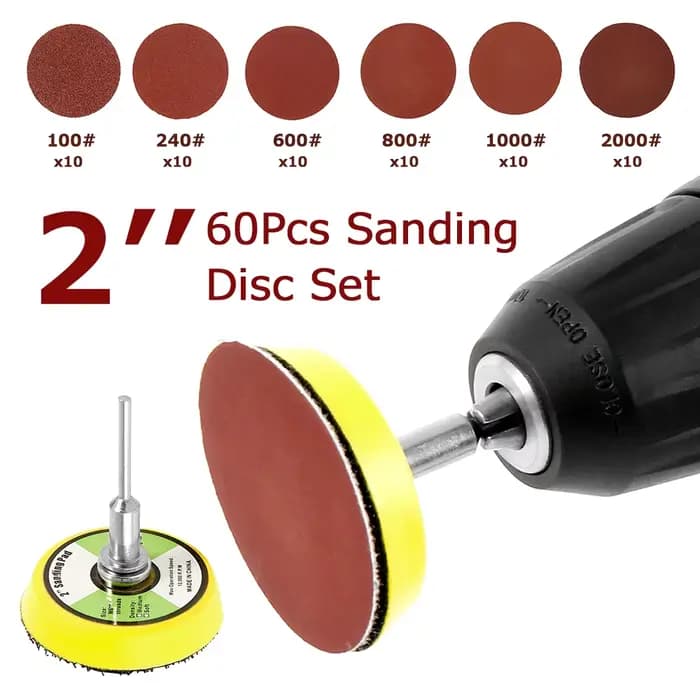 Kit de disques de ponçage à tige de 2 "avec plaque de support