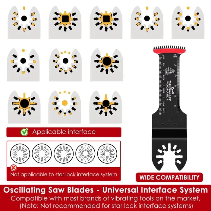 Ensemble de 5 lames de scie oscillante professionnelles universelles pour outils multifonctions