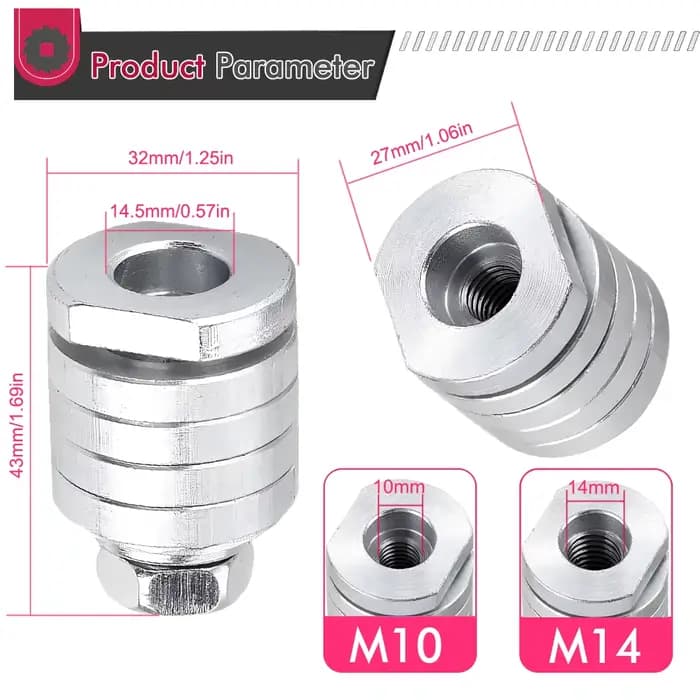 Adaptateur de meuleuse d'angle M10/14 vers machine à rainurer