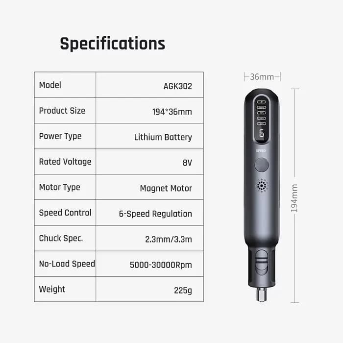 Greenworks 8V Mini meuleuse 52 pièces 80W meulage électrique gravure sans fil vitesse Variable batterie au Lithium outils électriques chargeur USB
