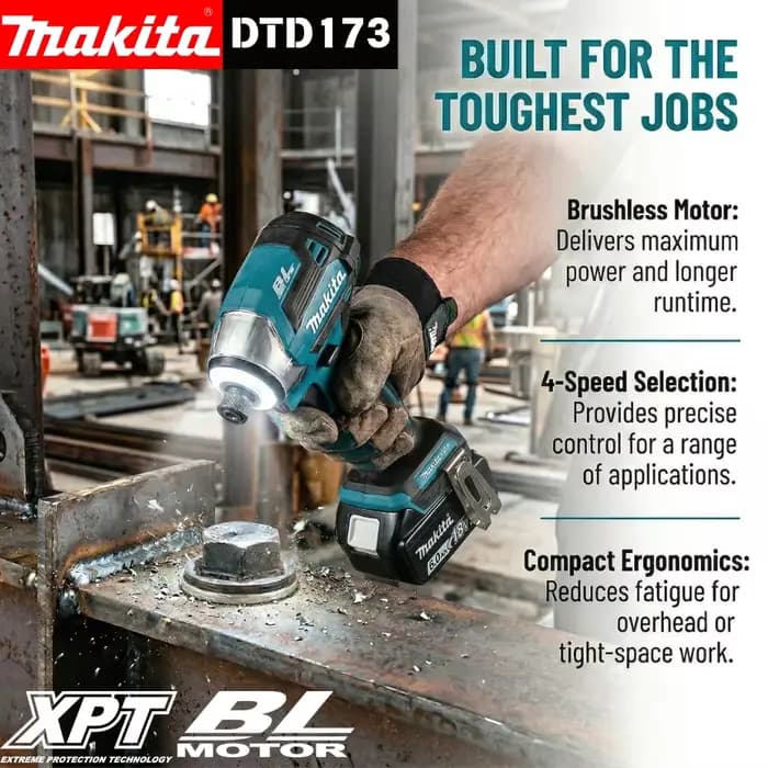 Perceuse-visseuse électrique sans fil Makita DTD173 18V 2026 avec moteur sans balais