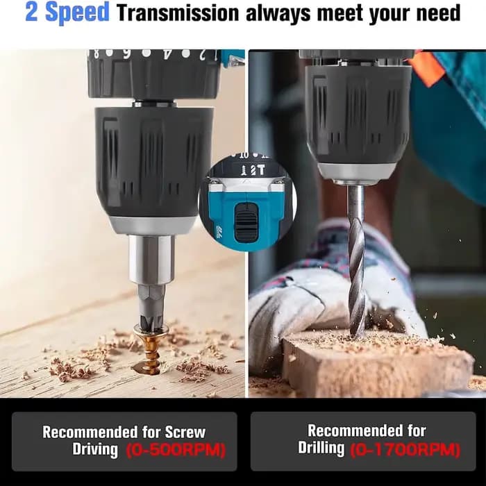 Perceuse-visseuse électrique sans fil HAOLTON 3/8 pouce
