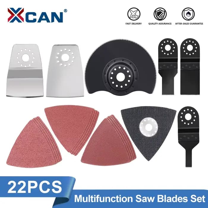 XCAN 22 pièces outil oscillant lames de scie coupe à dégagement rapide