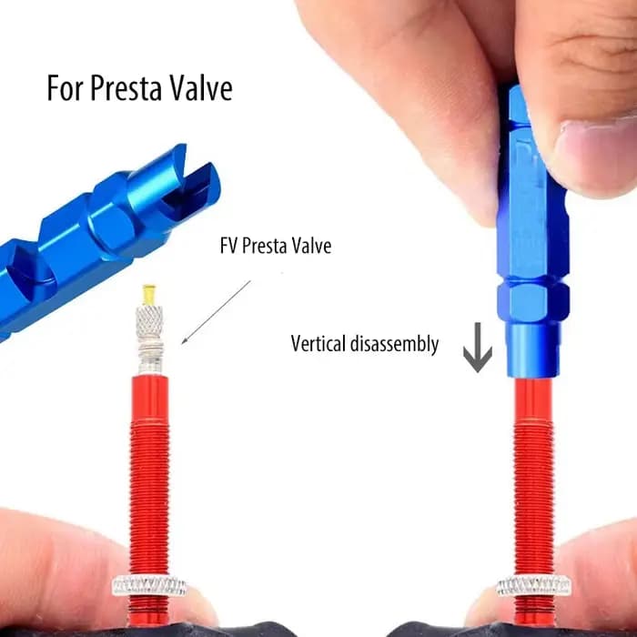 Outil multifonctionnel de retrait de noyau de Valve de vélo 3 en 1