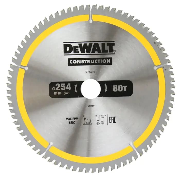 DEobcuT DT90272 DT90250 254MM * 60T/80T Construction Scie Circulaire Lame Accessoires Pour Outils Électriques DT90272-A9 DT90250-A9