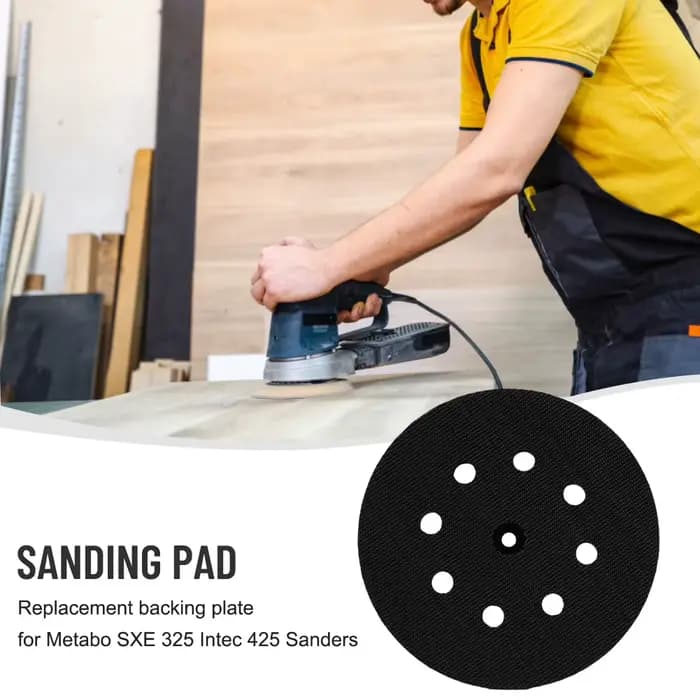 Plaque de ponçage de rechange de 5 pouces (125 mm) pour ponceuses Metabo SXE 325 et Intec 425