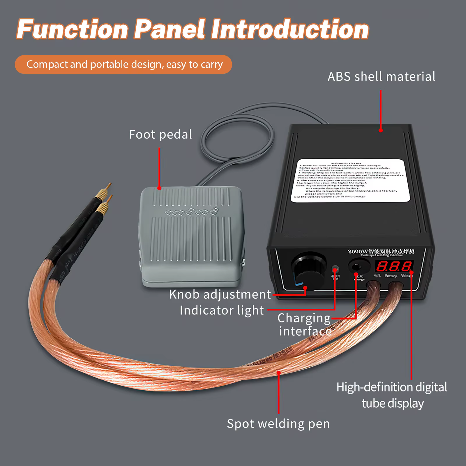 OWJHE 8000W Mini Kit de soudage par points bricolage Automat 18650 batterie Pack soudage Portable Ma