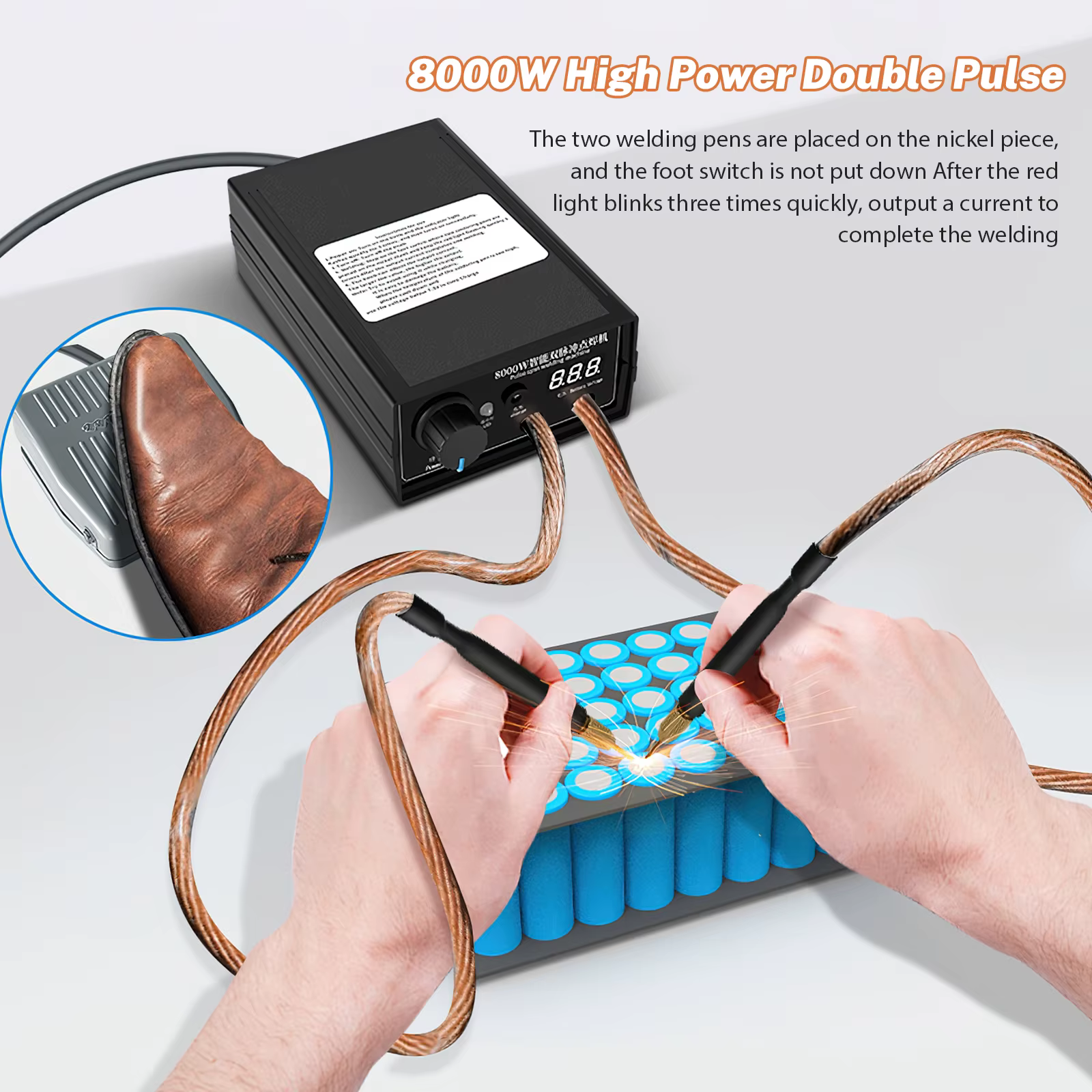 OWJHE 8000W Mini Kit de soudage par points bricolage Automat 18650 batterie Pack soudage Portable Ma