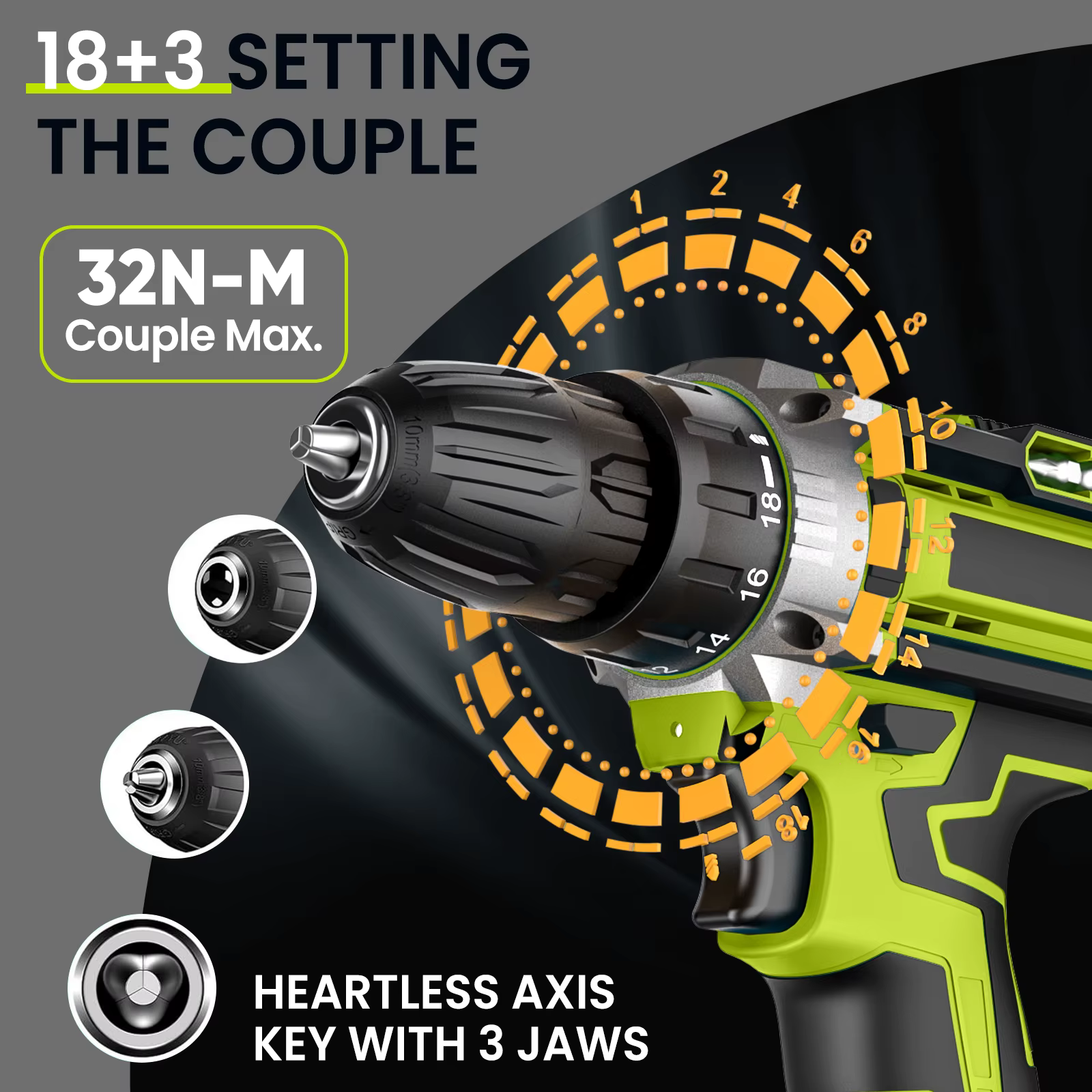 Perceuse électrique sans fil 3 en 1 28V, tournevis à percussion, 25+3 réglages de couple, perceuse m