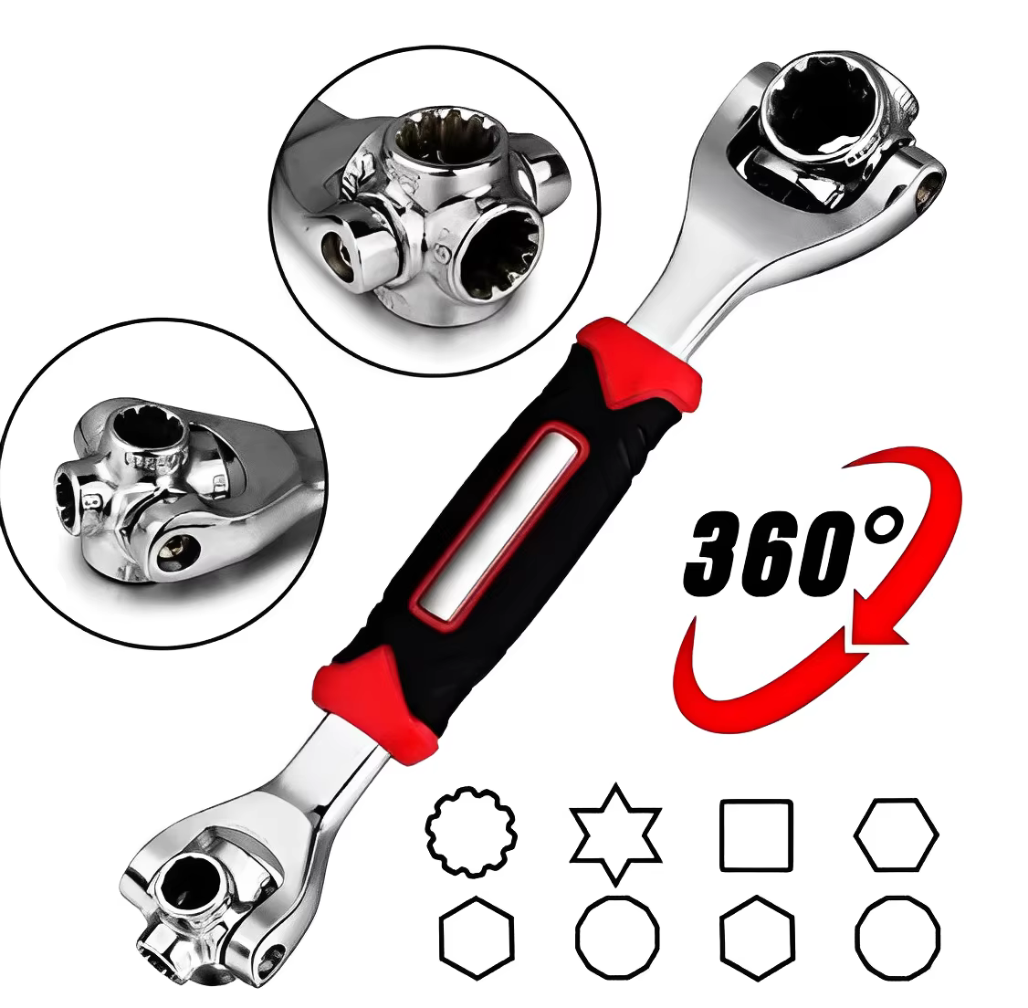 Outils de jeu de clés multifonctionnels, prise universelle, 48 en 1, 360, Neverdie PR48 pièces