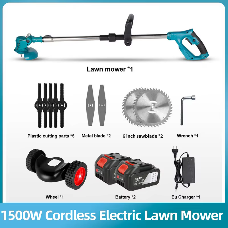 Makita – tondeuse à gazon électrique pliable et réglable, longueur 100-135cm, coupe-herbe de jardin
