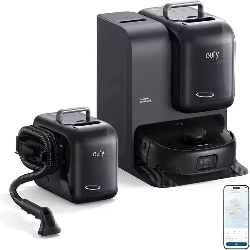 Offre Spéciale : Aspirateur et Nettoyeur Robot eufy E28 Omni, Système HydroJet, avec Nettoyeur Porta