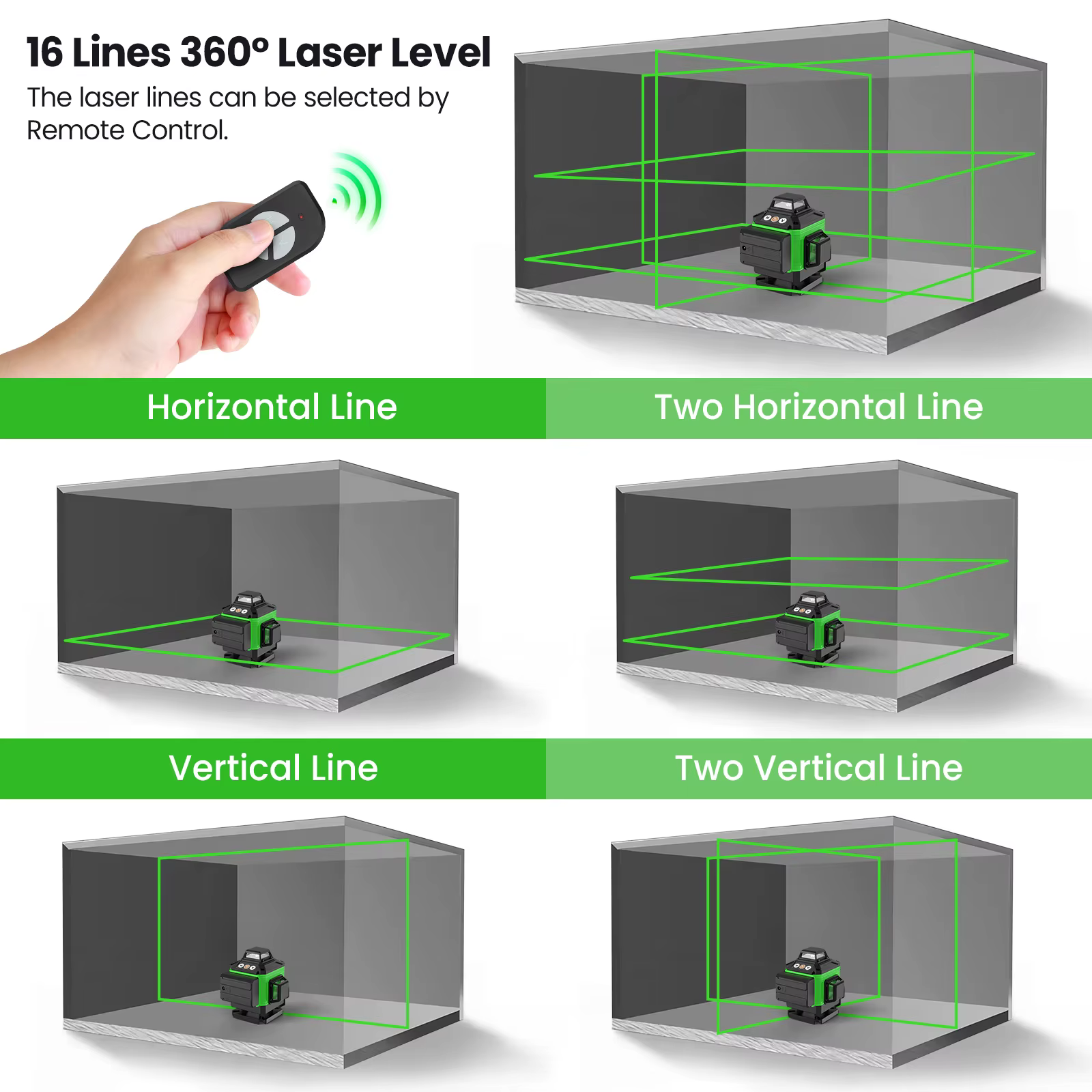Niveau laser auto-nivelant 16 lignes 4D avec base magnétique, 360 °   Giroir, pour la rénovation de 