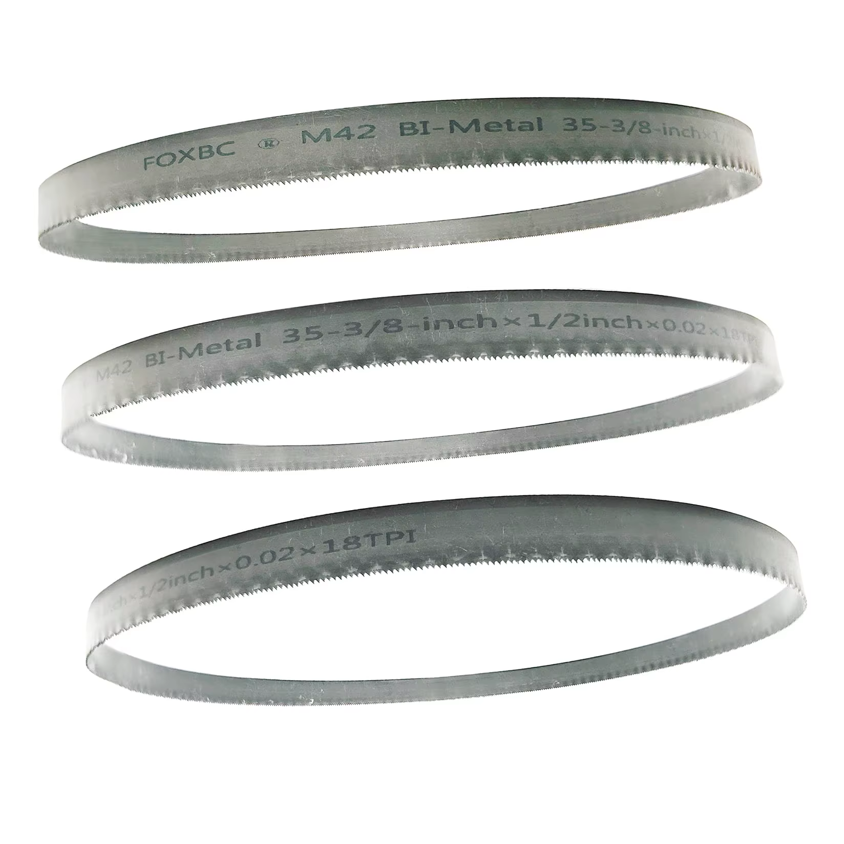 FOXBC 3 pièces 899mm lames de scie à ruban 18t M42 bi-métal 35-3/8 "x 1/2" pour scie à ruban Portabl