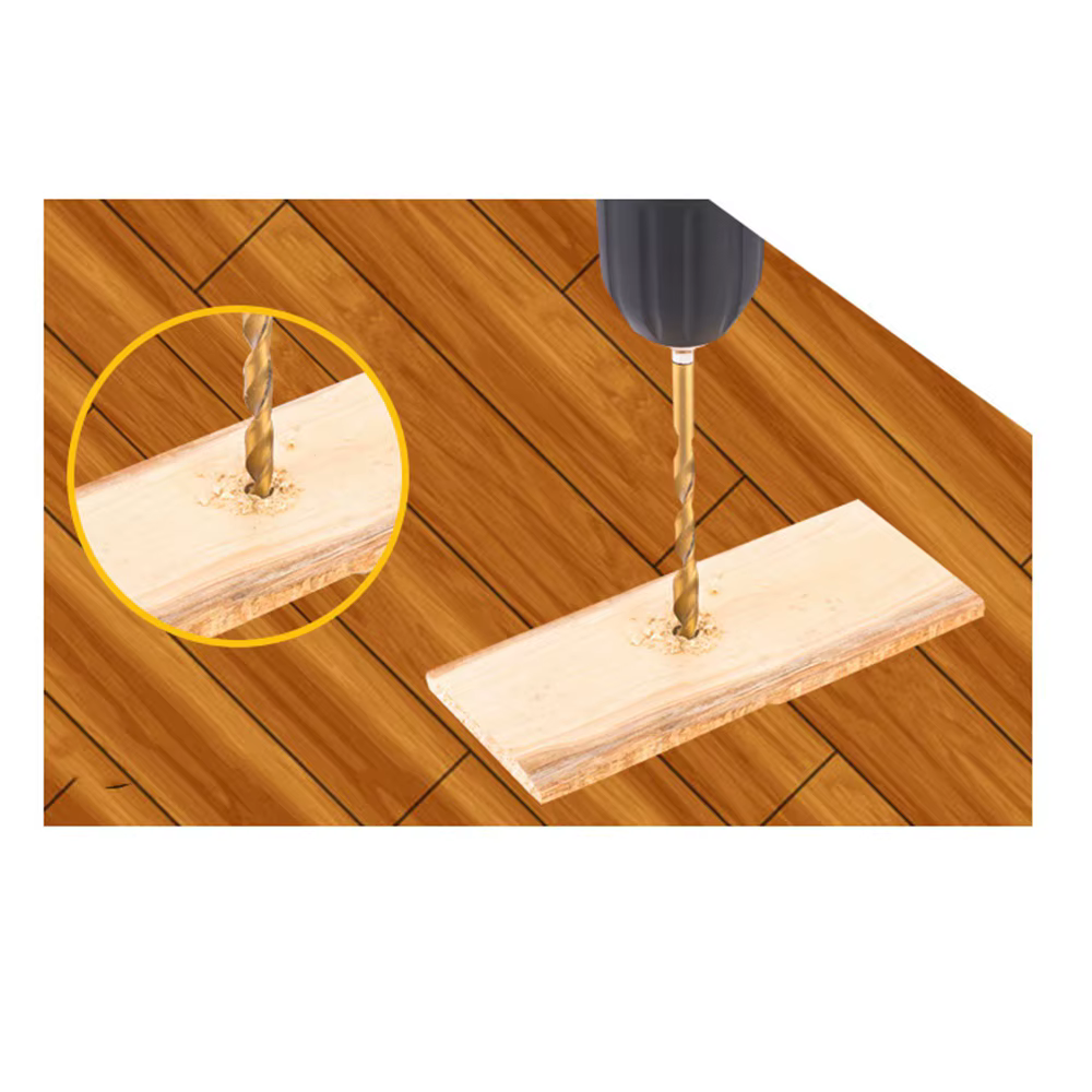 STONEGO 13 pièces 1.5mm-6.5mm jeu de forets titane enduit acier rapide tige hexagonale ouvre-trou po