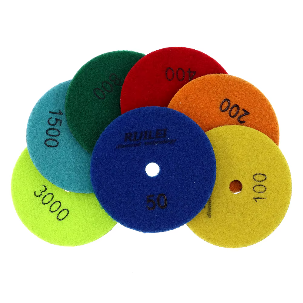 7 pièces/ensemble 4 pouces tampon de polissage à sec pointu Flexible 100mm tampons de polissage pour