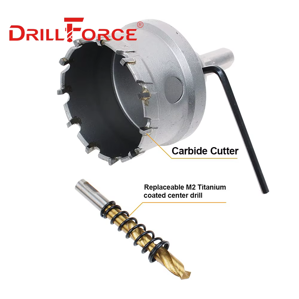Drillforce 12-200mm TCT scie cloche forets alliage carbure Cobalt acier coupe plaque d'acier inoxyda