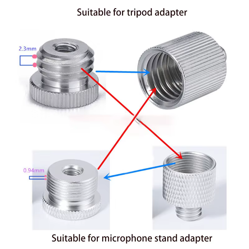 Adaptateur 5/8 "à 1/4", Compatible avec niveau Laser à filetage 1/4 et télémètre 5/8 ", trépied, sup