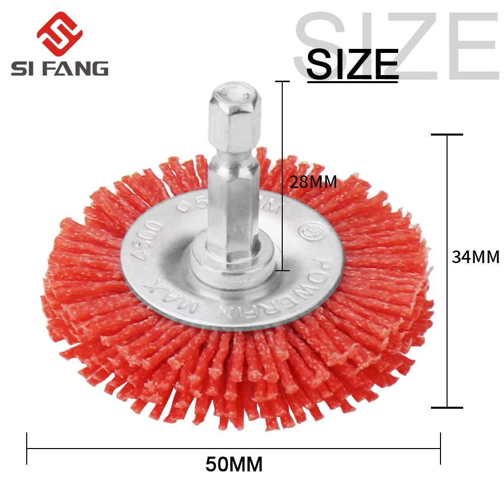 Brosse à tasse en Nylon, brosse à roue métallique Abrasive pour perceuse, outil rotatif, polissage d