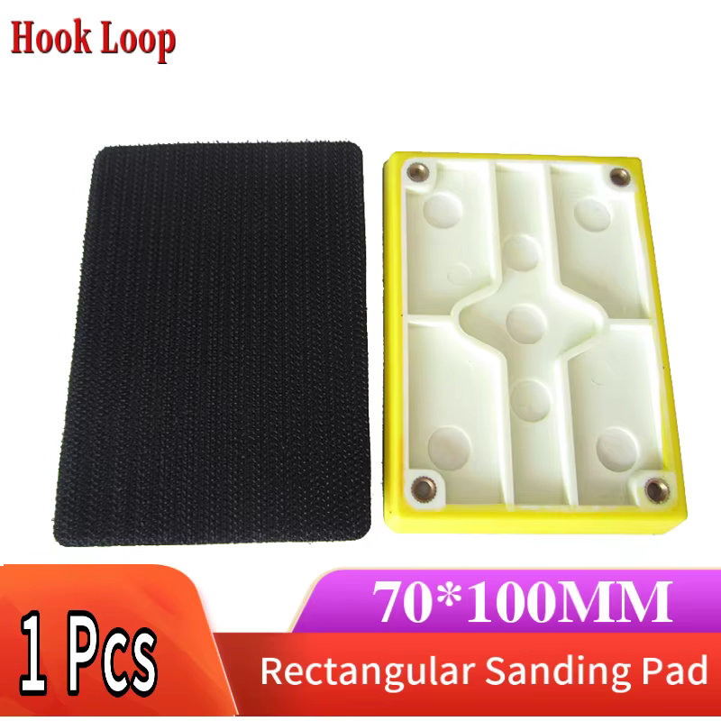 Tampon de ponçage rectangulaire, tampon de support de ponceuse à crochet et boucle, outils convertib