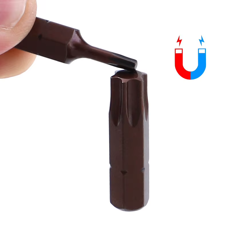 Embouts de tournevis Torx 25mm avec trou, jeu magnétique T20 T25 T6-T40 1/4 pouces, tournevis électr
