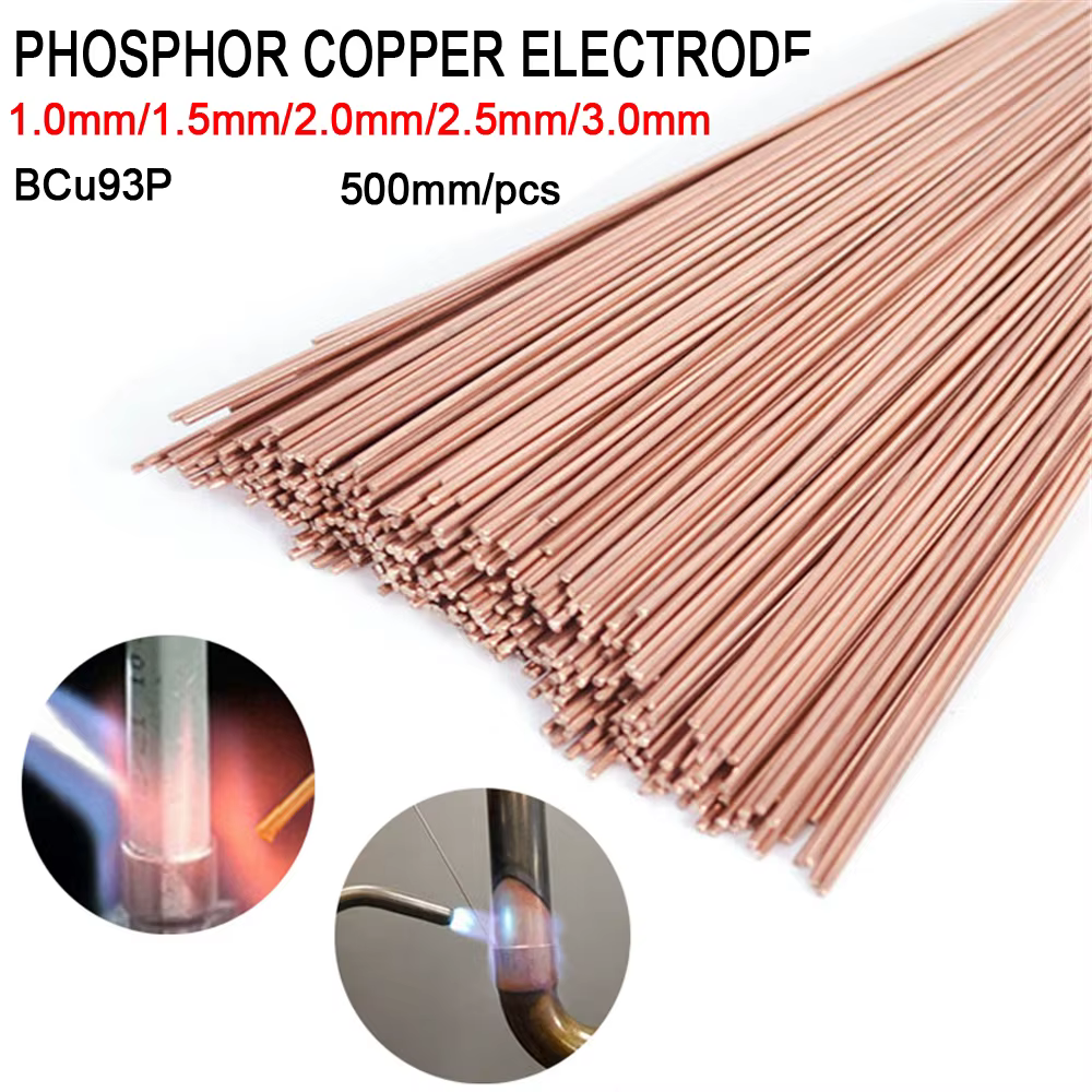 5/10/20 pièces 500mm tige de soudage en laiton phosphore cuivre électrode fil de soudage tige à soud