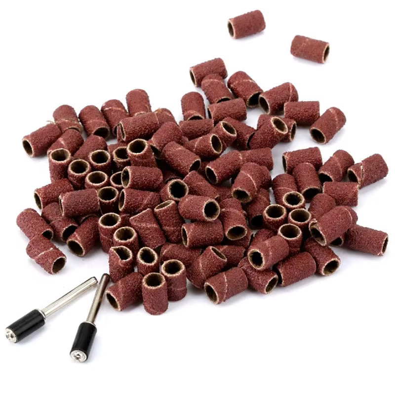 Kit de ponçage à tambour de 1/4 "6.35MM + 2 mandrins à bande, outil rotatif à tige de 1/8", forets à