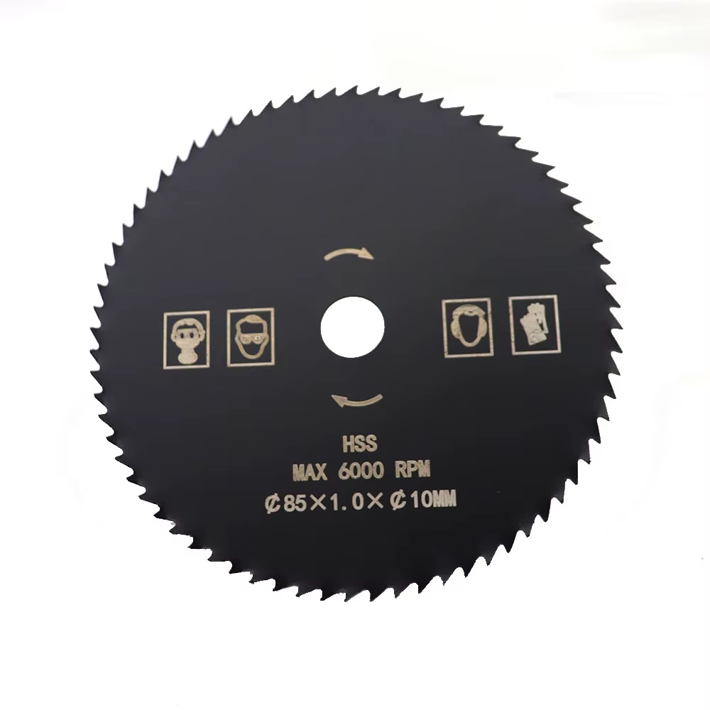 Lame de Scie Circulaire HSS, Diamètre 85mm, 72T, Alésage 10mm, Revêtement en Nitrure, Coupe du Bois,