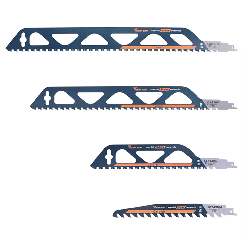 Vearter 225/300/455/505mm lames de scie alternative en alliage de carbure scie sabre pour briques à 