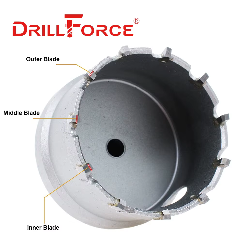 Drillforce 12-200mm TCT scie cloche forets alliage carbure Cobalt acier coupe plaque d'acier inoxyda