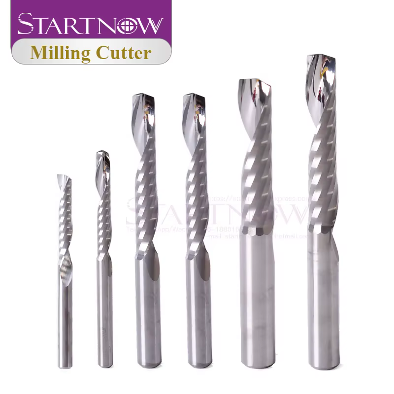 Startnow 5 pièces/lot fraise acrylique une cannelure spirale Bits MDF PVC gravure CNC routeur Bit bo