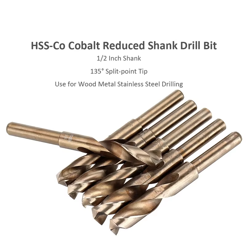 Foret hélicoïdal M35 hss-co Cobalt de qualité industrielle 13.5-30mm 1/2 pouces foret à tige réduite
