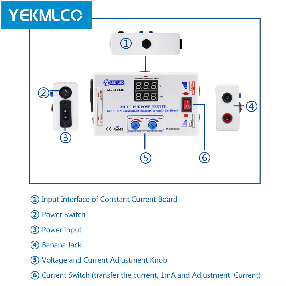 YEKMLCO KT4H 0-330V testeur de rétro-éclairage TV LED ajustement intelligent réglage manuel de la te
