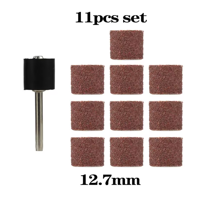 11/102 pièces Kit de tambour de ponçage grain # 80 # 120 # Bande de ponçage 180 pour manchons Dremel