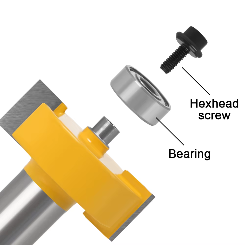 Mèche de routeur à tige de 6, 8, 12mm avec jeu de 6 roulements-1/2 "H - 1/4" coupe-bois à tige coupe