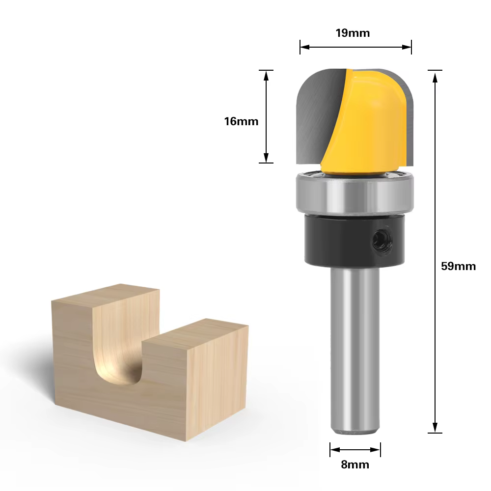 Mèche de toupie à bol et escalier de diamètre 3/4 "1-1/8", 8mm, 6mm, 1/4 ", travail de calcul de tig